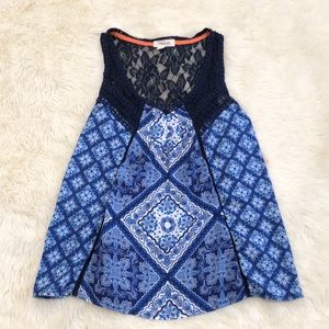 Taylor & Sage Blue Floral Tank Top